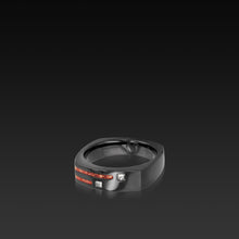 Load image into Gallery viewer, Men's Groove Square Diamond Band with coral inlay