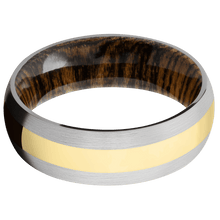 Load image into Gallery viewer, 14K White Gold + Satin Finish + Bocote