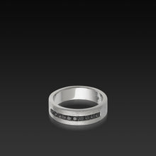 Load image into Gallery viewer, Men's 14 karat White Gold Delicia Black Diamond Band