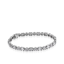Load image into Gallery viewer, Round and Baguette Cluster Diamond Tennis Bracelet