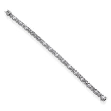 Load image into Gallery viewer, Round and Baguette Cluster Diamond Tennis Bracelet