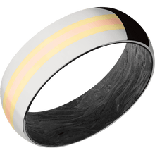 Load image into Gallery viewer, 14K White Gold + Polish Finish + Forged Carbon Fiber