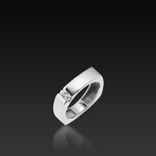 Load image into Gallery viewer, Men's 14 karat WhiteGold Square Diamond Band