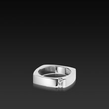Load image into Gallery viewer, Men's 14 karat WhiteGold Square Diamond Band