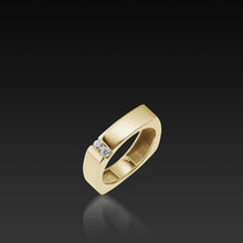 Load image into Gallery viewer, Men's 14 karat Yellow Gold Square Diamond Band