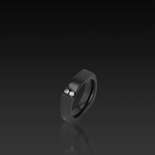 Load image into Gallery viewer, Men's Square Black Zirconium Diamond Band