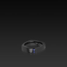Load image into Gallery viewer, Square Band Black Zirconium with Gemstones