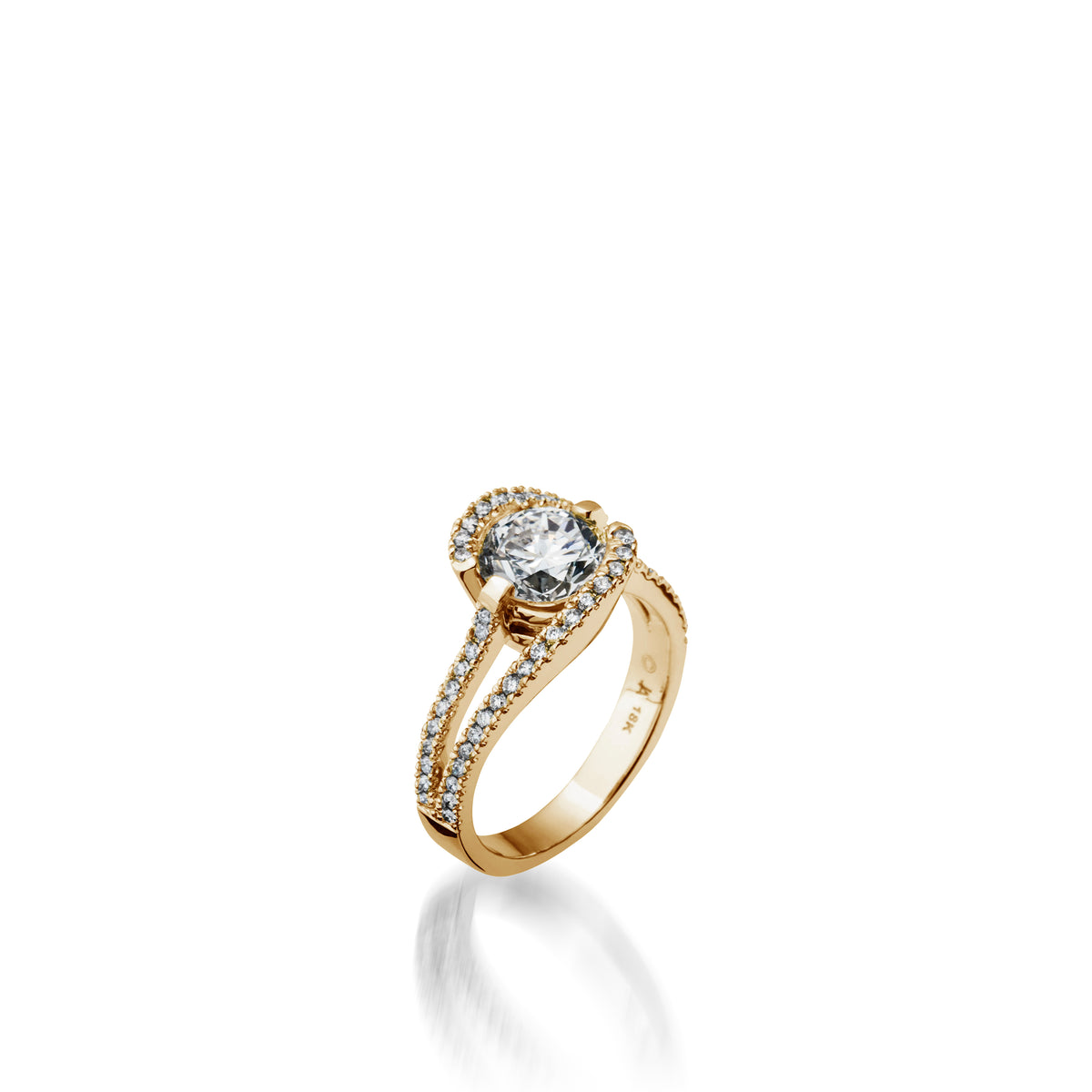 Bellissima Pave Diamond Yellow Gold Engagement Ring – John Atencio