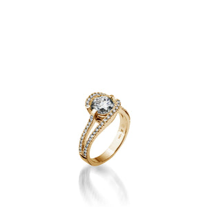 Bellissima Pave Diamond Yellow Gold Engagement Ring