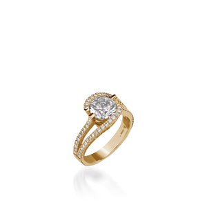 Bellissima Pave Diamond Yellow Gold Engagement Ring