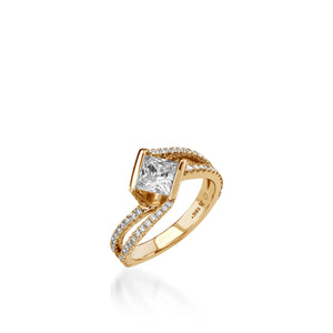 Mystere Yellow Gold Engagement Ring