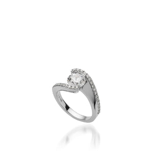 Aquarius White Gold Engagement Ring