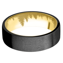 Load image into Gallery viewer, Zirconium + Distressed Finish + 14K Yellow Gold