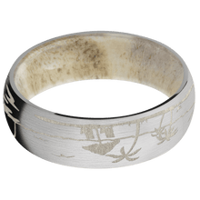 Load image into Gallery viewer, 14K White Gold + Satin Finish + Antler

