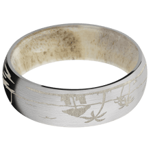Load image into Gallery viewer, 14K White Gold + Satin Finish + Antler
