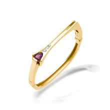 Load image into Gallery viewer, Women's 14 karat Yellow Gold Venture Small Pear-shaped Rhodolite Garnet Bracelet with Diamonds