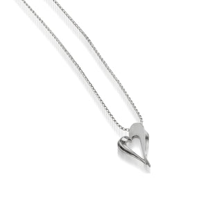 Women's 14 karat White Gold Adore Petite Heart Pendant Necklace