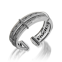 Load image into Gallery viewer, Women's Sterling Silver Apollo Five-Row Diamond Cuff Bracelet