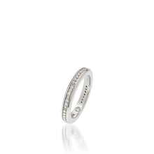 Load image into Gallery viewer, Women&#39;s Sterling Silver Apollo Bead Stack Ring with Pave Diamonds
