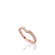 Load image into Gallery viewer, Satin Rose Gold, Diamond Wedding Band