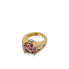 Load image into Gallery viewer, Signature Round Autumn Tourmaline and Diamond Ring