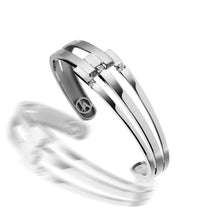 Load image into Gallery viewer, Women's 14 karat White Gold Originate Diamond Cuff Bracelet