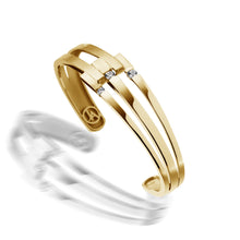 Load image into Gallery viewer, Women's 14 karat Yellow Gold Originate Diamond Cuff Bracelet