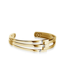 Load image into Gallery viewer, Women's 14 karat Yellow Gold Originate Diamond Cuff Bracelet