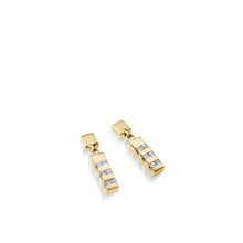 Load image into Gallery viewer, Women's 14 karat Yellow Gold Devotion Diamond Dangle Earrings