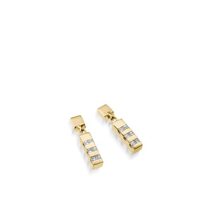 Women's 14 karat Yellow Gold Devotion Diamond Dangle Earrings