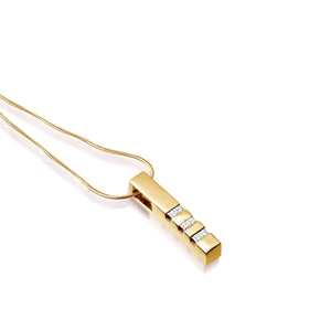 Women's 14 karat Yellow Gold Devotion Diamond Pendant Necklace