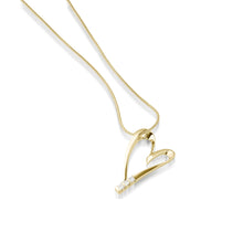 Load image into Gallery viewer, Women's 14 karat Yellow Gold Devotion Diamond Heart Pendant Necklace