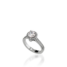 Load image into Gallery viewer, Satin Round White Gold Engagement Ring
