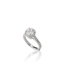 Load image into Gallery viewer, Satin Round White Gold Engagement Ring