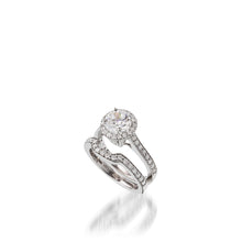 Load image into Gallery viewer, Satin Round White Gold Engagement Ring