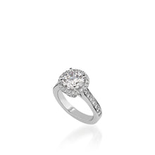 Load image into Gallery viewer, Satin Round White Gold Engagement Ring