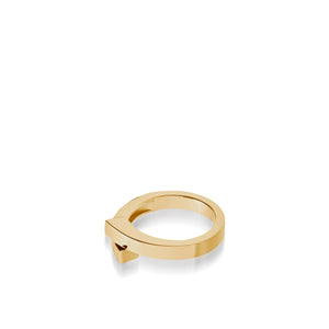 Women's 14 karat Yellow Gold Pivot Plain Ring