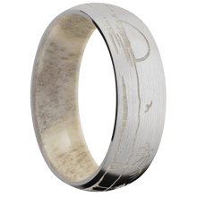 Load image into Gallery viewer, 14K White Gold + Satin Finish + Antler