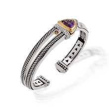 Load image into Gallery viewer, Arrivo Trillion Cuff Bracelet with Pave Diamonds
