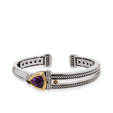 Load image into Gallery viewer, Arrivo Trillion Cuff Bracelet with Pave Diamonds

