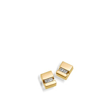Load image into Gallery viewer, Women&#39;s 14 karat Yellow Gold Devotion Diamond Stud Earrings
