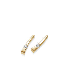 Load image into Gallery viewer, Women's 14 karat Yellow Gold Polar Diamond Drop Earrings