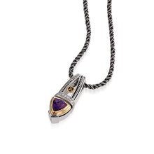 Load image into Gallery viewer, Arrivo Trillion Pendant Necklace with Pave Diamonds