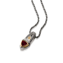 Load image into Gallery viewer, Women's Sterling Silver and 14 karat Yellow Gold Arrivo Rhodolite Garnet Pendant