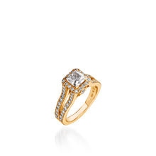 Load image into Gallery viewer, Chiffon Princess Cut Yellow Gold Engagement Ring