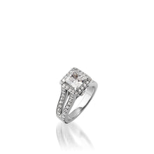 Load image into Gallery viewer, Chiffon Princess Cut White Gold Engagement Ring
