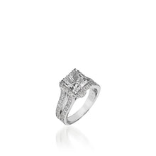 Load image into Gallery viewer, Chiffon Princess Cut White Gold Engagement Ring