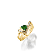 Load image into Gallery viewer, Pinnacle Small Gemstone Ring with Pave Diamonds
