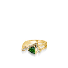 Load image into Gallery viewer, Pinnacle Small Gemstone Ring with Pave Diamonds