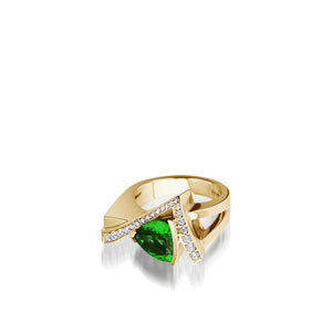 Pinnacle Gemstone Ring with Pave Diamonds